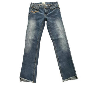 HUDSON Jeans Embroidered Skinny Crop Jeans (Big Girls), Blue Slub - 16‎